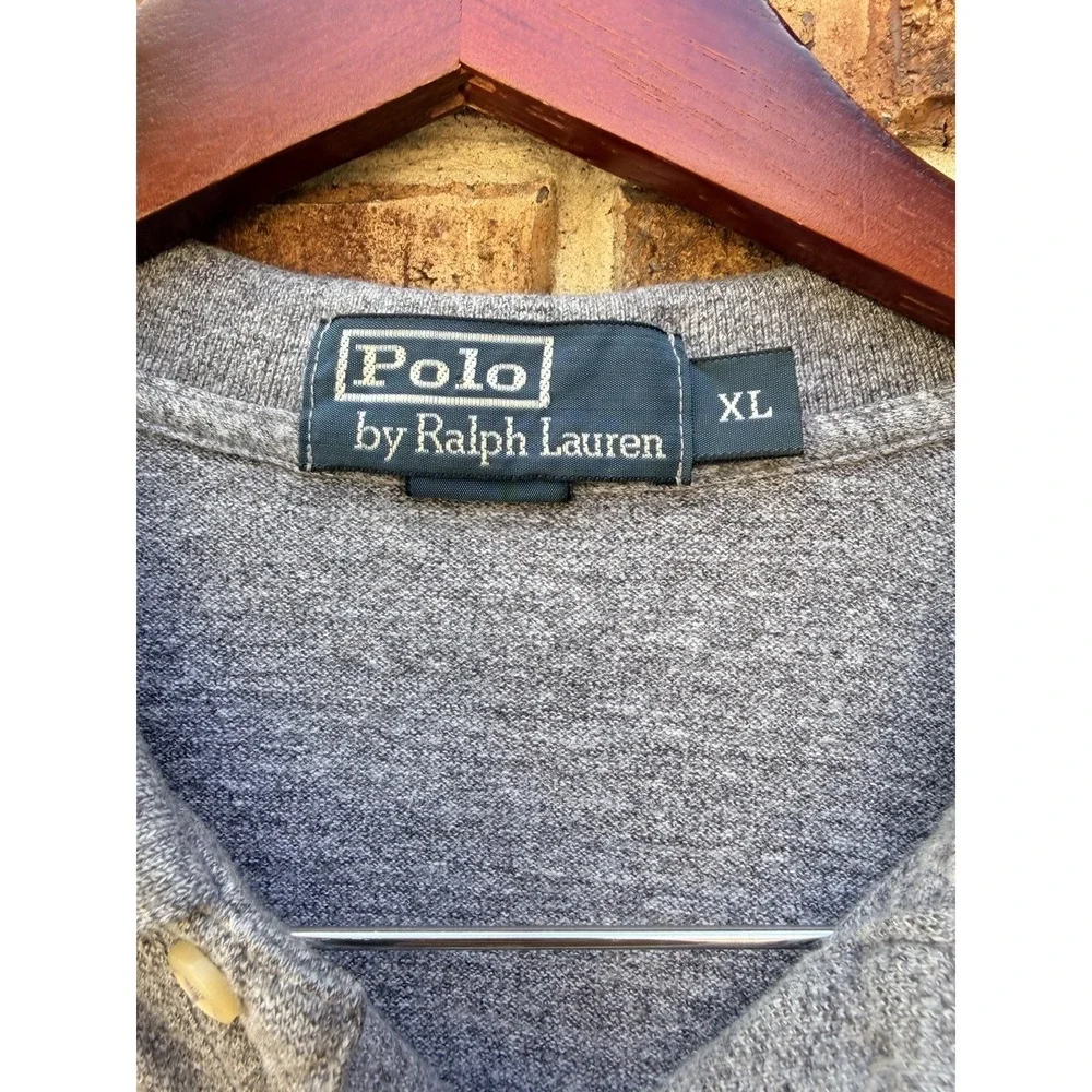 Polo Ralph Lauren Mens Mesh Polo in Grey Size XL